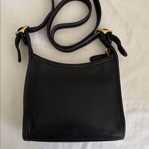Vintage Coach Leather Shoulder Crossbody, Black Leather, 9997